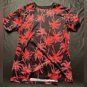 Large Red and Black Floral Shirt